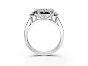 Radiant Cut Halo Engagement Ring Setting for a Fancy Blue Lab-Grown Diamond | Graduated Channel Band | Platinum