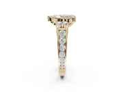 Heart-Shaped Halo Engagement Ring Setting for a Fancy Green Lab-Grown Diamond | Graduated Channel Band | Yellow Gold