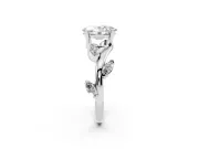Oval Twisted Vine Engagement Ring Setting | Marquise Side Stones | Platinum