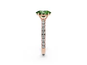 Oval Pave Solitaire Engagement Ring Setting for a Fancy Green Lab-Grown Diamond | Shared Prong Band | Rose Gold