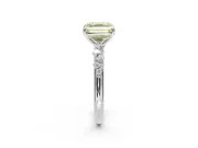 Asscher Cut Graduated Solitaire Engagement Ring Setting for a Fancy Yellow Lab-Grown Diamond | White Gold