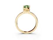 Marquise Channel Set Engagement Ring Setting for a Fancy Green Lab-Grown Diamond | Rope Collar | Yellow Gold