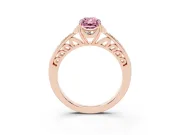 Radiant Cut Floral Pavé Engagement Ring Setting for a Fancy Pink Lab-Grown Diamond | Rose Gold