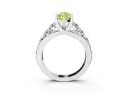 Marquise Engagement Ring Setting for a Fancy Yellow Lab-Grown Diamond | Sterling Silver - Design NV-24645