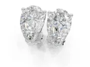 Heart-Shaped Lab-Grown Diamond Solitaire Basket Stud Earrings | Open Gallery | White Gold