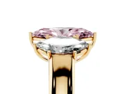 Marquise 3 Stone Engagement Ring Setting for a Fancy Pink Lab-Grown Diamond | Yellow Gold