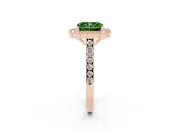 Radiant Cut Milgrain Floral Halo Engagement Ring Setting for a Fancy Green Lab-Grown Diamond | Pavé Band | Rose Gold