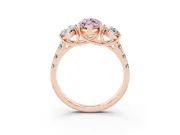 Marquise Three Stone Engagement Ring Setting for a Fancy Pink Lab-Grown Diamond | Accented Shoulders | Rose Gold