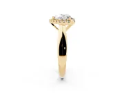 Heart-Shaped Halo Engagement Ring Setting | Square Profile Band | Yellow Gold