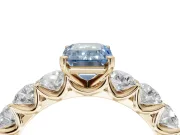 Emerald Cut Engagement Ring Setting for a Fancy Blue Lab-Grown Diamond | Yellow Gold - Design NV-24455