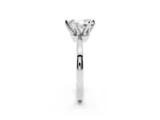 Pear Cut Diamond Solitaire Engagement Ring Set in White gold with Slim Tapered Solitaire Band