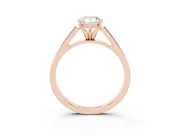 Pear Cut Diamond Solitaire Engagement Ring Set in Rose gold with Prong Setting and Tapered Band
