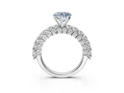 Heart-Shaped Shared Prong Engagement Ring Setting for a Fancy Blue Lab-Grown Diamond | Platinum