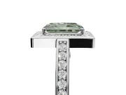 Radiant Cut Sectioned Halo Engagement Ring Setting for a Fancy Green Lab-Grown Diamond | White Gold