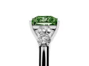 Princess Cut 5 Stone Engagement Ring Setting for a Fancy Green Lab-Grown Diamond | Platinum