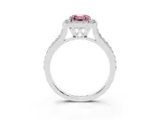 Asscher Cut Halo Engagement Ring Setting for a Fancy Pink Lab-Grown Diamond | White Gold - Design NV-24729