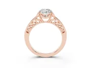 Cushion Cut Floral Pavé Engagement Ring Setting | Petal Accents | Rose Gold