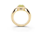 Oval Halo Engagement Ring Setting for a Fancy Yellow Lab-Grown Diamond | Plain Band | Yellow Gold