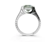 Princess Cut Engagement Ring Setting for a Fancy Green Lab-Grown Diamond | Sterling Silver - Design NV-24586
