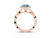 Heart-Shaped Twisted Halo Engagement Ring Setting for a Fancy Blue Lab-Grown Diamond | Rose Gold