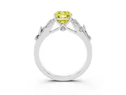 Cushion Cut Leaf Solitaire Engagement Ring Setting for a Fancy Yellow Lab-Grown Diamond | Sterling Silver