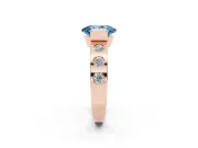 Oval Tension Style Engagement Ring Setting for a Fancy Blue Lab-Grown Diamond | Rose Gold