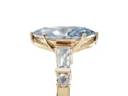 Marquise Tapered Baguette Engagement Ring Setting for a Fancy Blue Lab-Grown Diamond | Yellow Gold