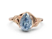 Pear-Shaped Bypass Solitaire Engagement Ring Setting for a Fancy Blue Lab-Grown Diamond | Rose Gold
