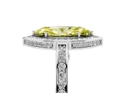 Fancy Yellow Marquise Cut Diamond Halo Pavé Split Shank Ring Set in Silver with Prong Setting