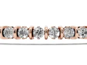 Round Lab-Grown Diamond Bar Set Tennis Bracelet | Open Sides | Rose Gold