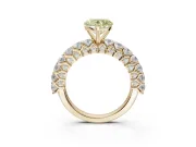 Heart-Shaped Shared Prong Engagement Ring Setting for a Fancy Yellow Lab-Grown Diamond | Yellow Gold