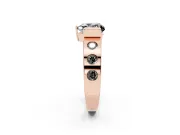 Heart-Shaped Tension Style Engagement Ring Setting for a Black Center | Rose Gold