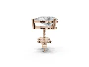 Pear-Shaped Lab-Grown Diamond Solitaire Basket Stud Earrings | Open Gallery | Rose Gold