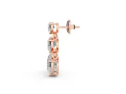 Heart Lab-Grown Diamond Graduated Triple Drop Earrings | Linked Hearts | Rose Gold