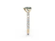Heart-Shaped Shared Prong Engagement Ring Setting for a Fancy Green Lab-Grown Diamond | Yellow Gold