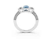 Pear-Shaped Engagement Ring Setting for a Fancy Blue Lab-Grown Diamond | Sterling Silver - Design NV-24907