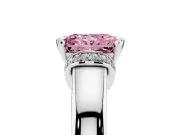 Radiant Cut Pavé Collar Engagement Ring Setting for a Fancy Pink Lab-Grown Diamond | Platinum