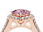 Princess Cut Large Accent Halo Engagement Ring Setting for a Fancy Pink Lab-Grown Diamond | Graduated Pavé | Rose Gold