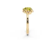Heart-Shaped Petal Halo Engagement Ring Setting for a Fancy Yellow Lab-Grown Diamond | Yellow Gold