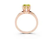 Fancy Yellow Asscher Cut Diamond Solitaire Engagement Ring Set in Rose gold with Slim Tapered Solitaire Band