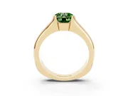 Round Half Bezel Solitaire Engagement Ring Setting for a Fancy Green Lab-Grown Diamond | Wide Band | Yellow Gold