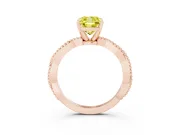Cushion Cut Twisted Engagement Ring Setting for a Fancy Yellow Lab-Grown Diamond | Beaded Twist | Rose Gold