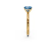 Radiant Cut Engraved Engagement Ring Setting for a Fancy Blue Lab-Grown Diamond | Yellow Gold