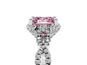 Princess Cut Halo Engagement Ring Setting for a Fancy Pink Lab-Grown Diamond | Sterling Silver - Design NV-24725