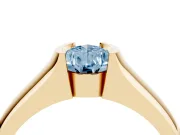 Pear-Shaped Half Bezel Solitaire Engagement Ring Setting for a Fancy Blue Lab-Grown Diamond | Wide Band | Yellow Gold