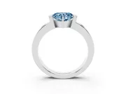 Heart-Shaped Tension Style Engagement Ring Setting for a Fancy Blue Lab-Grown Diamond | Platinum