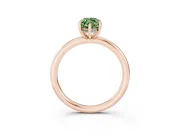 Fancy Green Marquise Cut Diamond Solitaire Ring Set in Rose gold with Thin Band and Prong Setting