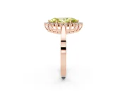 Marquise Scalloped Halo Engagement Ring Setting for a Fancy Yellow Lab-Grown Diamond | Rose Gold