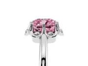 Cushion Cut Petal Halo Engagement Ring Setting for a Fancy Pink Lab-Grown Diamond | Platinum