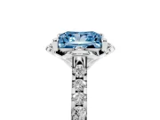 Princess Cut Floral Petal Engagement Ring Setting for a Fancy Blue Lab-Grown Diamond | Petal Accents | Sterling Silver